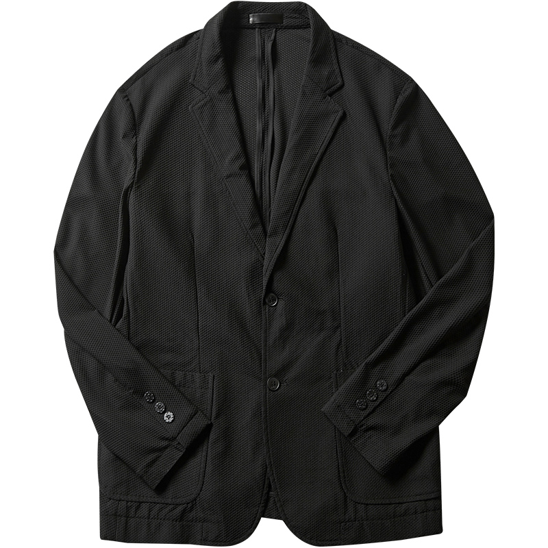 韦恩泽维尔加肥加大休闲商务合体大码轻薄弹力防晒西装西服男6759