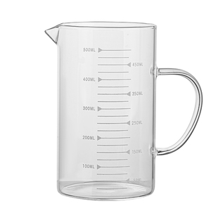 玻璃量杯带刻度厨房用耐高温有手柄咖啡杯烘培牛奶微波炉儿童水杯