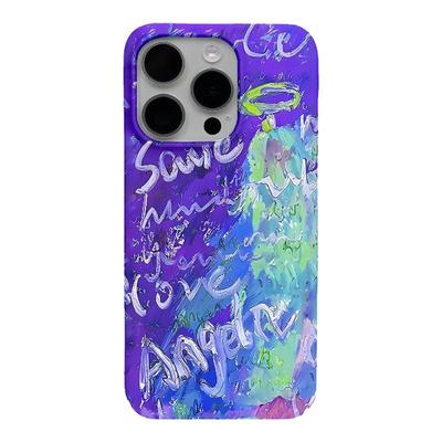 美式艺术涂鸦适用华为mate60手机壳iPhone16promax小米13红米k60硬壳OPPOreno9荣耀80苹果爆款15/14菲林软壳