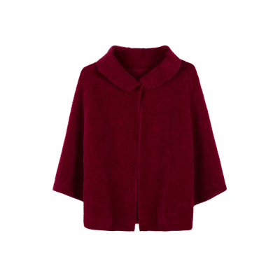 羊绒斗篷旗袍外搭纯色短款披肩