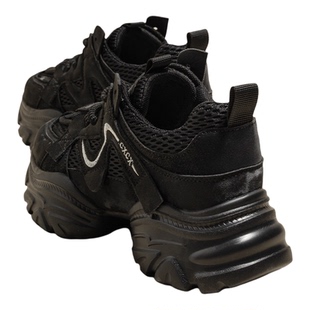 厚底老爹鞋女款2026新款爆款黑色鞋子百搭女鞋内增高运动鞋休闲鞋