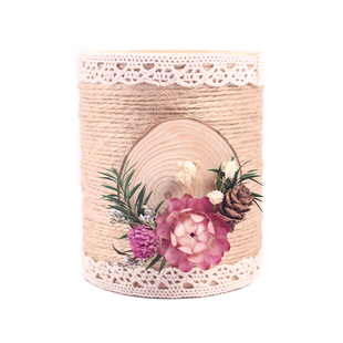 笔筒手工diy材料包花制作半成品麻绳编织办公室桌面收纳创意礼物