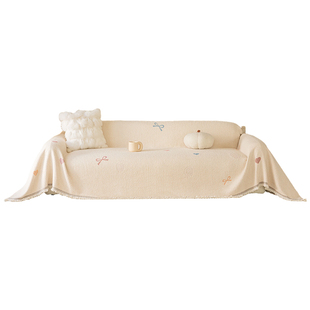 高级感沙发巾加厚毛绒套罩一整张全盖毯子2026新年款垫布全包盖布