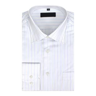 专柜春秋高支纱长袖衬衫中年 男士商务正装白色桑蚕丝棉高档衬衣