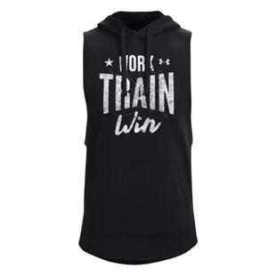 安德玛 UA男子 Rival WTW抓绒休闲运动无袖连帽保暖背心1370353