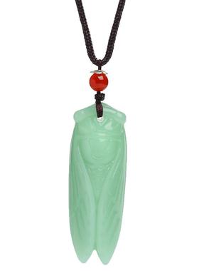 吊坠天然和田玉知了蝉项链男女猴