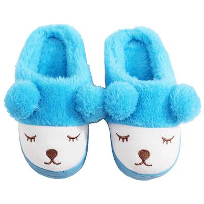 秋冬季卡通风防滑软底儿童棉拖鞋