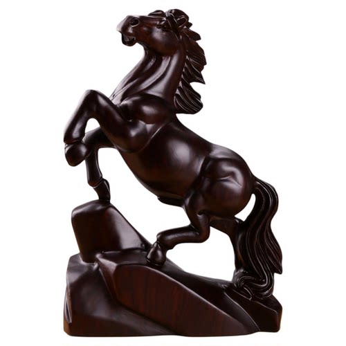 红花梨实木马摆件动物生肖木雕马中式家居办公室木质工艺品