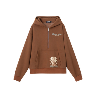 GOST趣味小马拉链美拉德连帽卫衣外套百搭复古帽衫