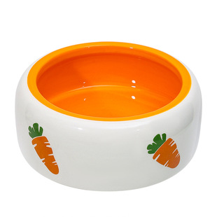 宠物胡萝卜兔子喂食器食盒陶瓷食盆水碗龙猫豚鼠荷兰猪兔兔干草架