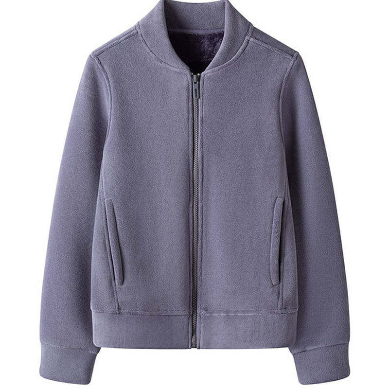 加厚奥利绒棒球服立领抓绒卫衣女秋冬运动拉链短外套保暖内胆外套