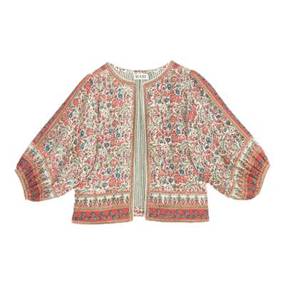 MABE 法式复古波西米亚印花外套宽松休闲百搭上衣泡泡袖女