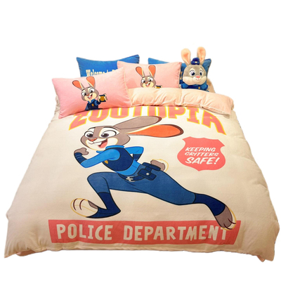 迪士尼朱迪兔子警官牛奶绒四件套