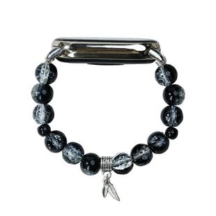 水墨劲竹diy手表链适用小米手环腕带9/8/7/6/5nfc手表表带8pro/7pro新中式手链手串高级定制手工串珠个性新品