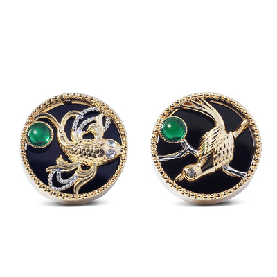 WILLIAMMILTON鱼鸟之恋浮雕袖扣