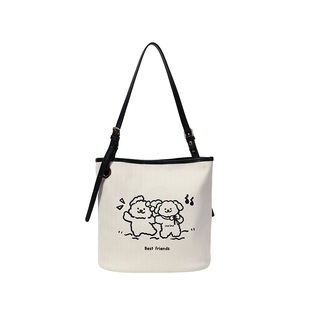 南风Chio2nd 面包小狗春日郊游托特包包女休闲手提单肩百搭帆布包