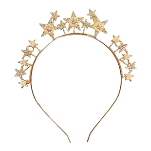 高端水钻星星发箍头箍派对公主合金造型发捆婚礼新娘伴娘气氛头饰