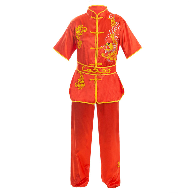 武术服装刺绣龙云男女长袖短袖练功服武馆男生体考专业比赛表演服
