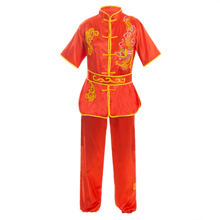 武术服装刺绣龙云男女长袖短袖练功服武馆男生体考专业比赛表演服
