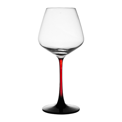 红杆黑领结红酒杯套装家用高脚杯