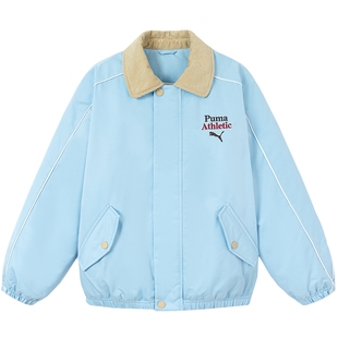 PUMA彪马官方童装儿童冬季梭织棉服夹克外套美式学院风翻领飞行服