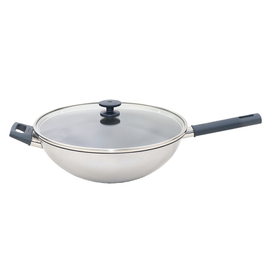 双立人银光钛无涂层不粘炒锅30cm
