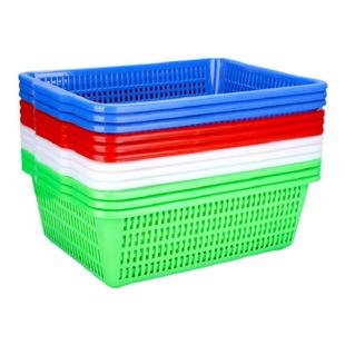 菜篮子塑料筐长方形框子菜筐商用洗菜配货沥水白色加厚洗菜篮收纳