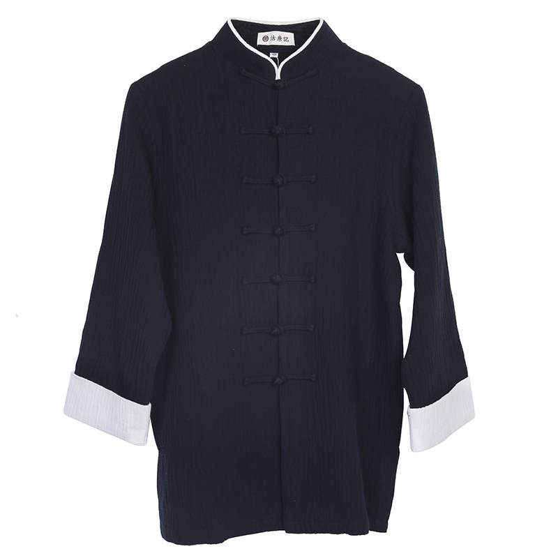 水波纹棉麻太极服沽唐记男