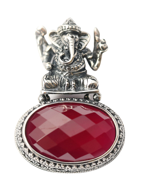 象鼻财神泰国直运精致红刚玉饰品