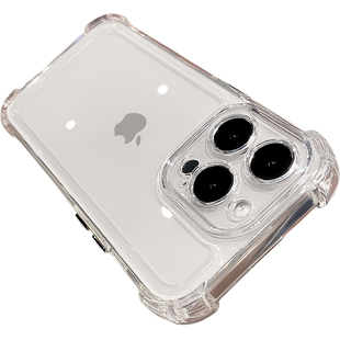 简约高级感适用苹果14手机壳17pro气囊iphone13透明16pro全包max防摔14promax硅胶11/12男x/xr/8plus女15pro