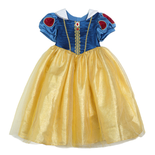 小O宝童装 宝宝白雪公主裙女短袖2026春夏新款女童迪士尼连衣裙