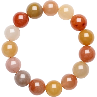 周六福石英质玉手串女款金丝红珠手饰水晶半宝官方旗舰新年礼物