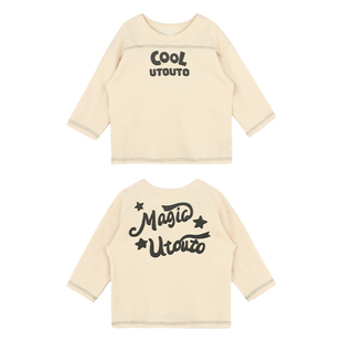 大耳象女童贴布绣印花长袖T恤2026春季新款宝儿纯棉圆领百搭上衣