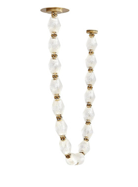 现代简约水晶长款楼梯吊灯
