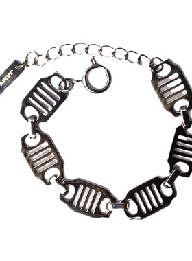 钛钢抽象井盖情侣款手链