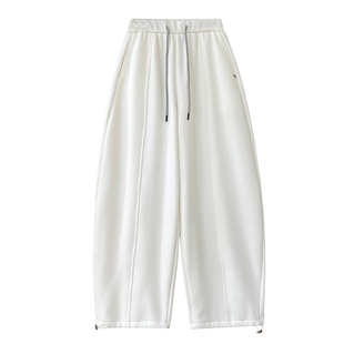 慵懒风加厚保暖奥粒绒弯刀卫裤冬季宽松阔腿束脚两穿拖地香蕉裤女