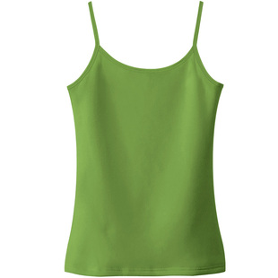牛油果绿胖mm遮肚吊带背心女基础款小细吊带性感棉质修身内搭上衣