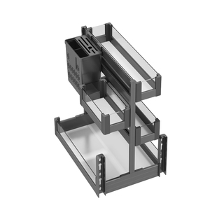 米司库厨房橱柜调味拉篮模块化调味架抽屉式收纳窄柜子刀架推拉篮