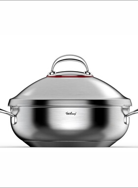 锅霸！菲仕朗FOSSLANG18/10不锈钢双层蒸锅 火锅煎炒锅多用锅30cm