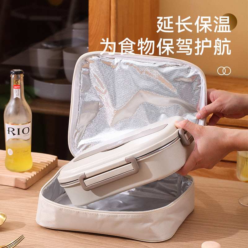 严选手提饭盒保温袋便携袋野餐冰冷包饭盒上班族包保学生午餐铝箔