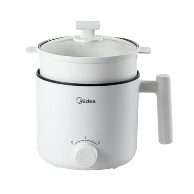 美的304不锈钢0涂层电煮锅小型多功能蒸煮宿舍迷你火锅1-2人M1