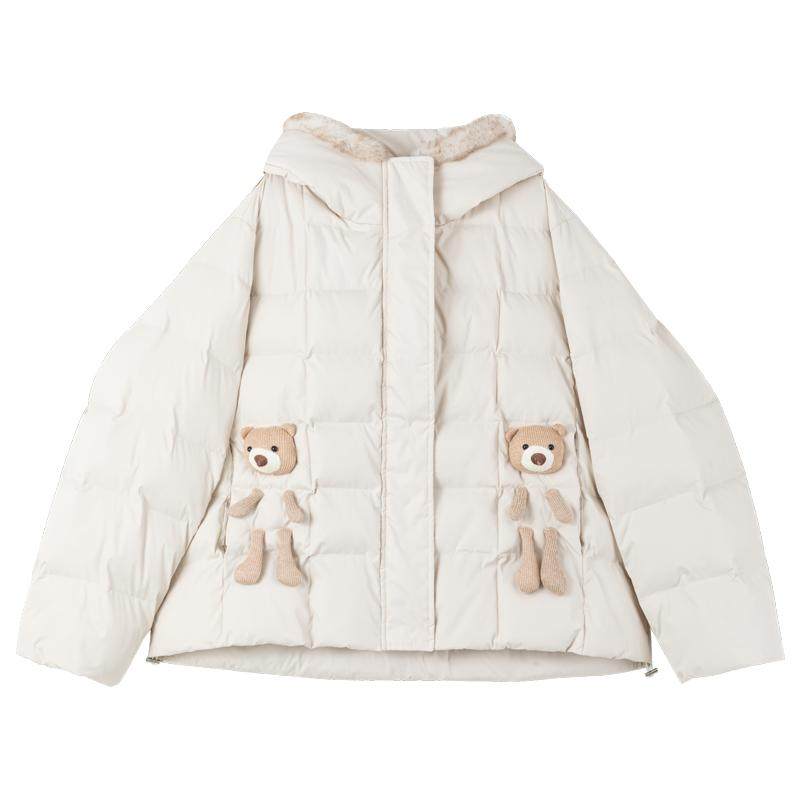 KEIKO小熊加厚连帽短款面包服女