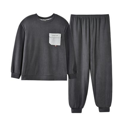 新一步加绒加厚男士睡衣2025年秋冬新款摇粒绒长袖长裤家居服套装