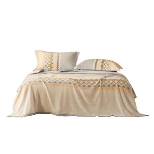 水星家纺毛毯可水洗法兰绒毯子保暖午休毯费尔岛风空调毯床上用品