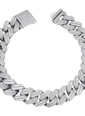 TOPGRILLZ欧美嘻哈说唱风重工微镶锆石古巴链男士个性hiphop街头