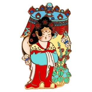 敦煌研究院 都督夫人多变笑脸金属冰箱贴 博物馆文创经典冰箱贴