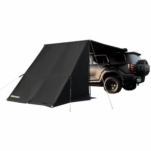 简森户外黑化黑胶车边帐拓展宇宙三角庇护所帐篷天幕侧帐布房遮阳
