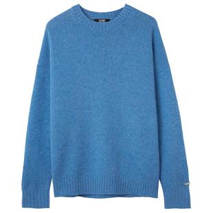 GOBI戈壁秋冬宽松休闲纯色长袖羊绒衫女士套头毛衣打底衫WK634