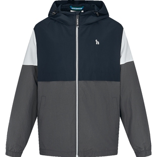 Hazzys哈吉斯春秋男装活力男士休闲时尚夹克撞色连帽上衣外套潮流