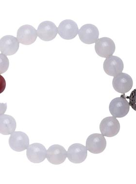 梦克拉S925银玛瑙手链 云间月 红玉髓白玉髓手串